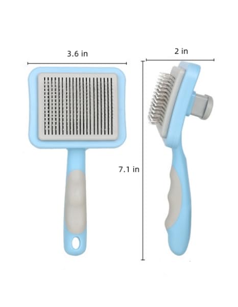 Dog Brush Cat Brush,Pet Grooming Brush,Self Cleaning Cat Dog Slicker Brushes with Smooth Handle, Removes Loose hair & Tangles,Skin Friendly & Prom...