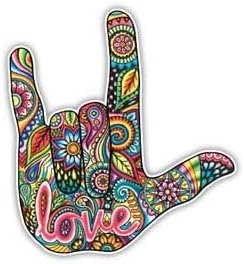 Love Sign Sticker Colorful I Love You Decal by Megan J Designs™ - Laptop Sticker Tumbler Decal Vinyl Sticker...
