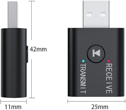 Bluetooth 5.0 2 in1 Transmitter Receiver Converter Car Wireless Audio Adapter USB 3.5mm Aux for TV, Home Stereo, Car Stereo, Headphones, Speakers,...