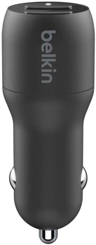 Belkin 24 Watt Dual USB Car Charger - 2 12W USB A Ports with USB-C Cable for Fast Charging Apple iPhone 14, 14 Pro, 14 Pro Max, iPhone 13, Samsung...