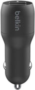 Belkin 24 Watt Dual USB Car Charger - 2 12W USB A Ports with USB-C Cable for Fast Charging Apple iPhone 14, 14 Pro, 14 Pro Max, iPhone 13, Samsung...