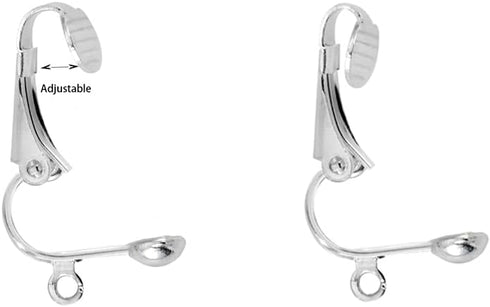 Adjustable gold Silver clip on earring converter kit for women,pierced to clip earring backs adapters findings for jewelry making,change hooks Pos...