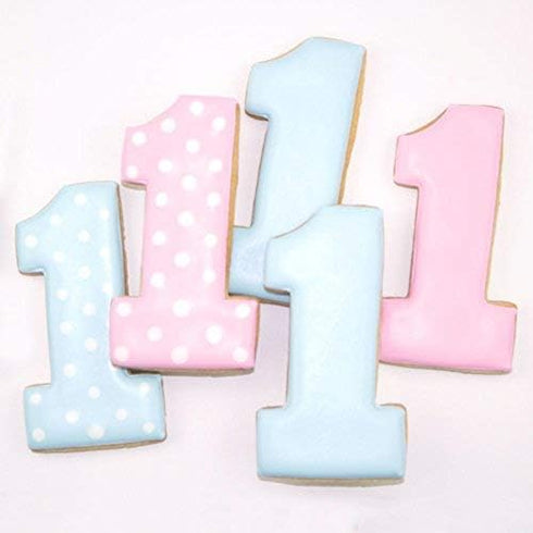 Number 1 Cookie Cutter 2-Pc. Set Made in USA by Ann Clark, 3.25", 4.5"...