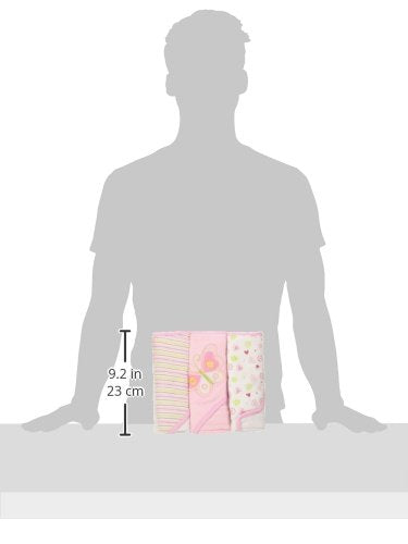Spasilk Baby 3 Pack Soft Terry Hooded Towel Set for Newborn Boys and Girls, 26x30 Inch, Pink Butterfly, (301-007)...