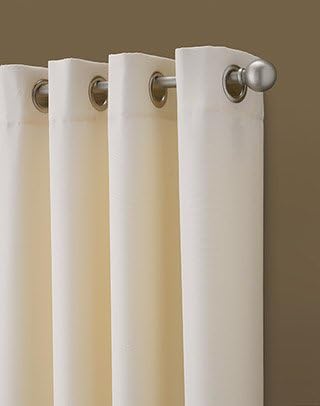 Curtainworks Kendall Color Block Grommet Curtain Panel, 120 inch, White...