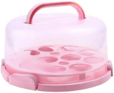 Ohuhu Cake Carrier, BPA-Free Cake Holder Storage Container Cupcake Carrier Keeper - Cake Stand with Lid 2 Handles Portable Round Two Sided Base fo...