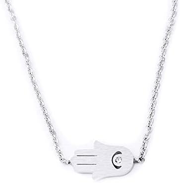 Stainless Steel Silver Rose Gold Link Chain Hand of Fatima Bracelet Anklet Hamsa Jewelry for Women...