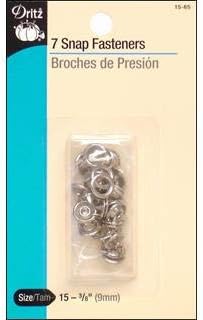 Dritz 15-65 Snap Fasteners, Size 15 (3/8-Inch), Nickel, 7 Count...