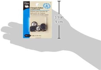 Dritz 9 No-Sew Dungaree Buttons, Copper, 5/8-Inch 4-Count...
