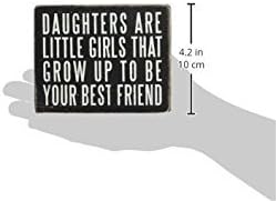 Primitives by Kathy 21515 Floral-Trimmed Box Sign, 5 x 4-Inches, Daughters are...