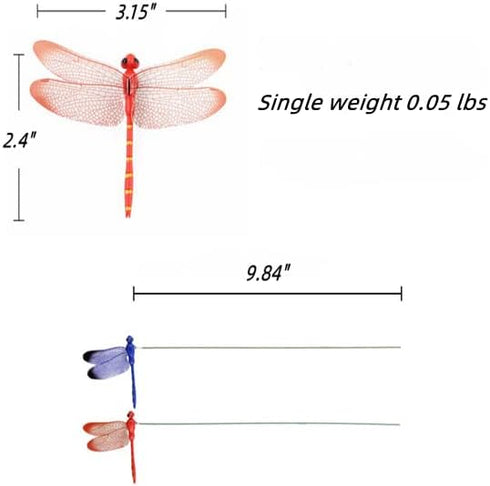 XIZHI 40 Pcs 3D Artificial Dragonfly Stakes Garden Ornaments Dragonfly Garden Decor for Indoor Outdoor Planter Miniature Fairy Garden Decoration,Y...
