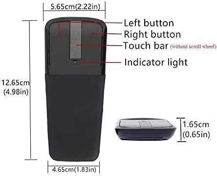 Bluetooth Arc Touch Mouse Slim and Portable Mini Wireless Computer Mouse Folding Ergonomic Optical Mice for Notebook Laptop Tablet (Bluetooth-Blac...