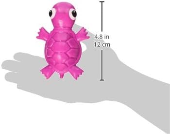 Small Fuchsia 3-Play Turtle Dog Toy with Ecolast Recycled Material - Tough & Sustainable Chew Toy for Dogs & Puppies/Treat Dispenser/Floats above ...