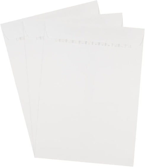 JAM PAPER 7 1/2 x 10 1/2 Open End Commercial Envelopes with Peel and Seal Closure - White - 50/Pack...