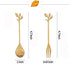 AnSaw 10-Pc Gold Mini Spoons & Forks Set, 4.7" - Stainless Steel, Leaf Handle, Ideal for Coffee,Tea, Appetizers, Tastings, Parties, Charcuterie & ...