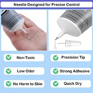 B6000 Jewelry Glue Clear Rhinestone, Inlay Glue, Pendant Adhesive, Craft Adhesive Glue with Precision Tip Multifunctional Fabric Glue (110, Grams)...