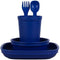 Re-Play Kids Dinnerware Set - 10 oz. Open Cup, 7" Flat Plate, 12 Oz. Bowl, Rounded Tip Fork and Deep Scoop Spoon - Dishwasher/Microwave Safe - Mad...