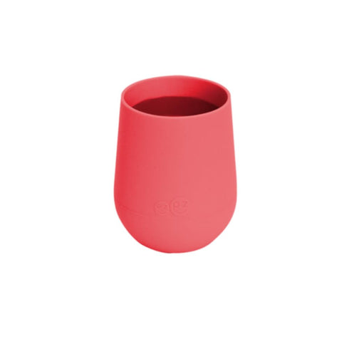 ezpz Tiny Cup (Coral) - 100% Silicone Training Cup for Infants - 12 months + - Designed by a Pediatric Feeding Specialist - Baby-led Weaning Essen...