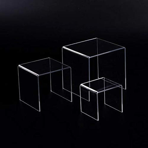 Super Z Outlet Clear Acrylic Riser Set of Three (3-Inch, 4-Inch, 5-Inch)...