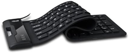 Adesso AKB-222UB - SlimTouch 222 Waterproof Flexible Keyboard for Windows 8/7/Vista/XP/2000, Compact Size, Black...