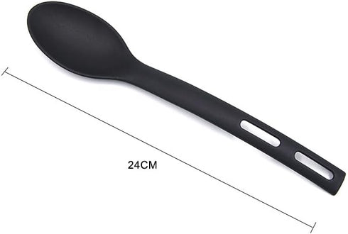 Kitchen Cooking Tools 3Pcs Mini Nylon Kitchen Utensils Set Slotted Turner Solid Spoon Fork Children Dinner Tools (black)...