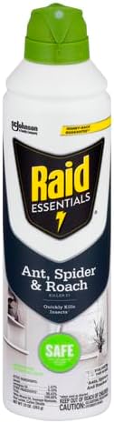 Raid Essentials Ant Spider, and Roach Killer Aerosol Spray, Child & Pet Safe, Kills Insects Quickly, for Indoor Use, 10 oz...