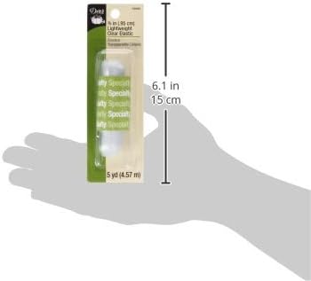 Dritz 9346C Lightweight Elastic, Clear, 3/8-Inch by 5-Yard...