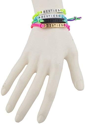 LUX ACCESSORIES Rainbow Corded Besties Best Friends Forever ID Bracelet Set (4pc)...