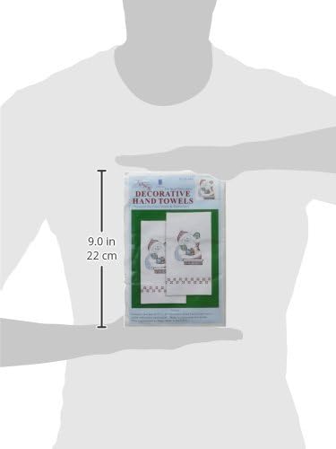 Jack Dempsey Needle Art Jack Dempsey Stamped Decorative Hand Towel Pair 17"X28", Santa...