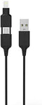 SCOSCHE I3M Strikeline Pro 2-in-1 MFI Certified Lightning & Micro USB to USB Charge & Sync Cable 3-ft. Black...