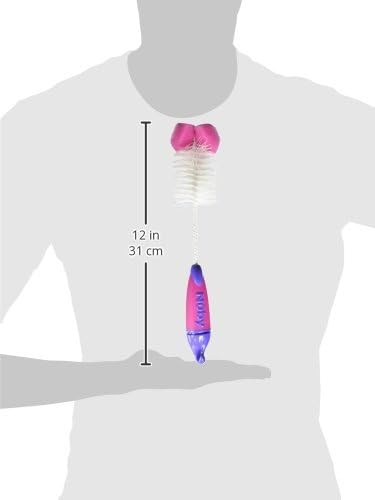 Nuby, Baby Bottle and Nipple Brush with Sponge Tip and Hook Base, Colors May Vary...