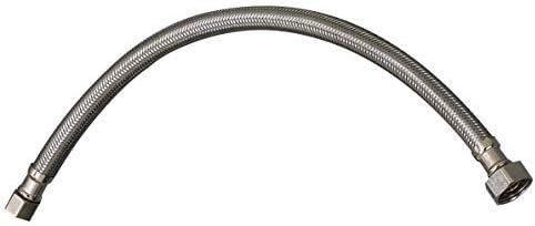 Plumb Pak PP23802 Faucet Supply Tube, 3/8 X 1/2 In, Compression X Fip, 16 In L, Stainless Steel, 16 Inches...