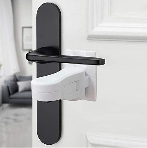 The JEM Essentials Baby Safety Door Lever Lock (4-Pack) – Childproof Latches for Cabinets, Drawers, Ovens, Toilets & Fridge – No Drilling Needed, ...