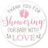 Baby Shower Stickers | Pink | Thank You for Showering Our Baby with Love | 48 Stickers - 1.67 Inches Round | Baby Shower Stickers for Girls | Pitt...