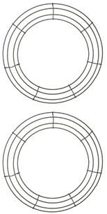 14 Inch Metal Wire Wreath Green Christmas Round Wire Frame Form Hanger Green 14 Inch Pack of 2...