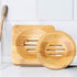 SUMAJU 4 Pcs Wooden Soap Holders Bathroom Soap Dish Natural Bamboo Soap Holder Square & Round Soap Dishes for Home Bathroom...