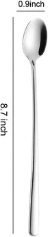 Long Handle Iced Tea Spoons, 304 Stainless Steel Cocktail Stirring Spoons,9 Inch Long Handle Spoon for Coffee Ice Cream Cocktail, Set of 4...
