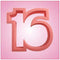 Pink Number 16 Cookie Cutter...