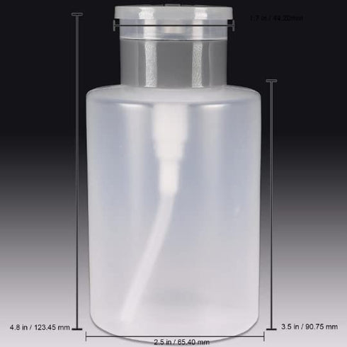 9 oz Push Down Liquid Pumping Dispenser Empty Bottle, Professional, Personal, Laboratory, Dentist, Salon, Nail Care, Hospital use (9 oz, Gray w/NO...