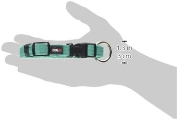 Dogline 5/8 x 11 to 17" Comfort Microfiber Soft Padded Pet Puppy Dog Collar, Small/Medium, Teal...