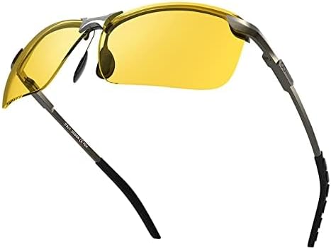 B BLOOMOAK Night Driving Glasses, Polarized Sports Night Vision Glasses - Anti glare, UV 400 Protection, Ultra Light...
