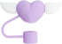 Purple Straw Cover,Love Wing Straw Covers Cap Toppers for Stanley Cup,10mm Silicone Straw Cover Fits For Stanley 30&40 Oz Tumbler,Themed Party Gif...