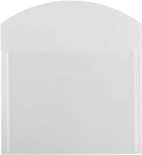 JAM PAPER Plastic Envelopes with Tuck Flap Closure - Booklet - 5 1/2 x 7 3/8 - Clear - 12/Pack...