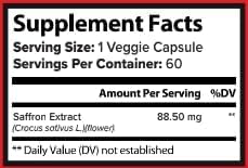 Saffron Extract 88.50mg - 60 Capsules - 100% Pure Saffron Supplements - Saffron Capsules - Saffron Supplements - Improves Mood - Saffron Pills for...