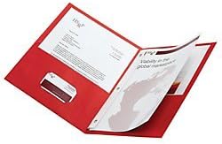 Office Depot® Brand Twin-Pocket Portfolios with Fasteners, Red, Pack of 10...