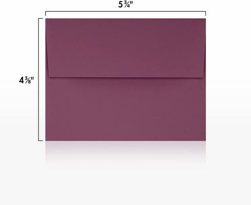 LUXPaper A2 Invitation Envelopes | Peel & Press | 4 3/8" x 5 3/4" | Vintage Plum | 80lb. Text | 50 Qty...