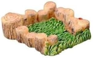 1Pc Green Wooden Pile Grassland Made Resin DIY Miniature Mini Water Pool Fairy Garden Lawn Ornament for Mountain Dollhouse Decor Craft Garden Scul...
