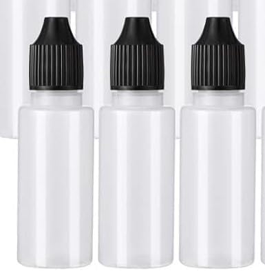 1/2 oz (15ml) LDPE Plastic Thin Tip Dropper Bottles, Small Empty Squeeze Dropper Bottles - Solvents, Essential Oils, Eye drops, Saline, Arts and C...