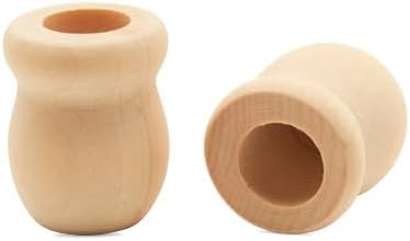 Bean Pot Candle Cups, 1 Inch, 7/16 Inch Hole, Pack of 25 Unfinished Wood Candle Holders, Wood Turnings for Crafts, by Woodpeckers...