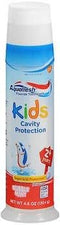 Aquafresh Kids Fluoride Toothpaste Bubble Mint Pump - 4.6 oz, Pack of 3...